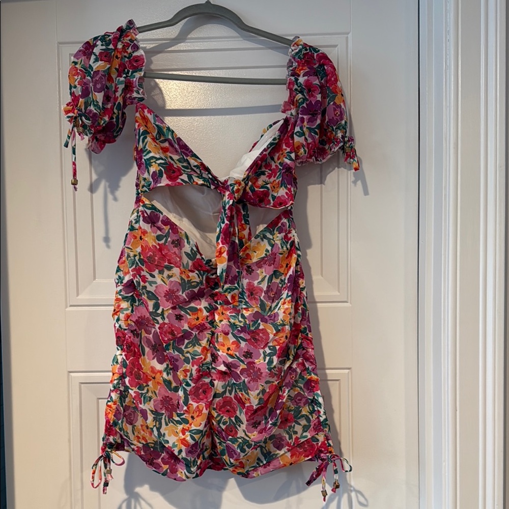 Floral Puff Sleeve Dress - Picture 2 of 4